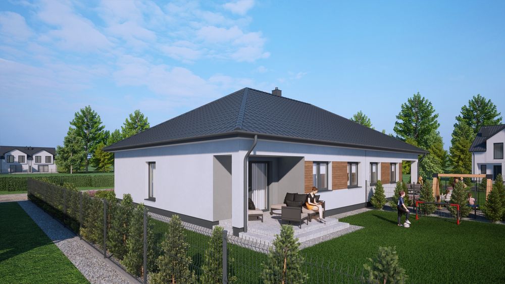 Dom parterowy w zabudowie bliźniaczej