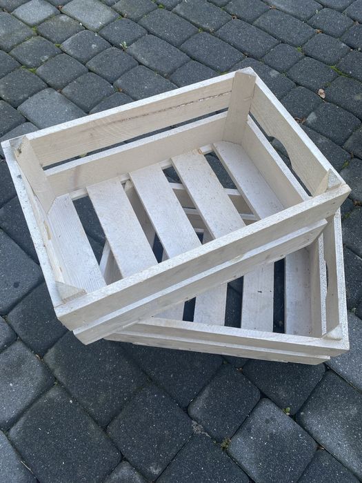 Skrzynka biała drewniana - 2szt.