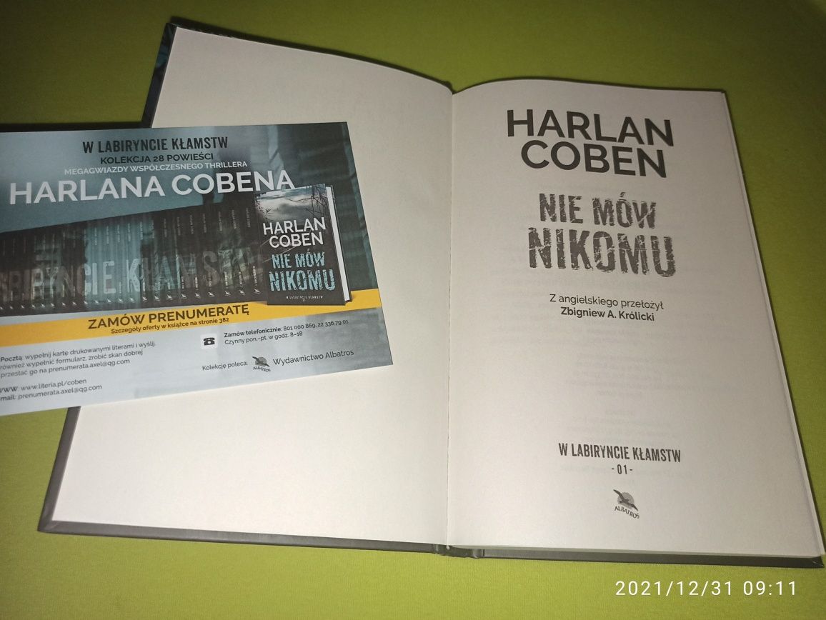 Harlan Coben - Nie mów nikomu, Nowa, Twarda okładka