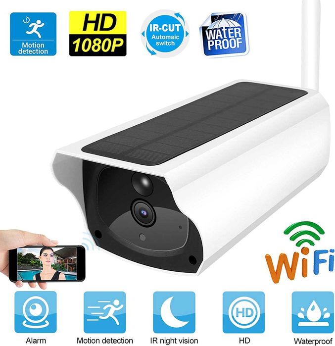 Kamera Solarna zewnętrzna bullet IP WIFI FULL HD USB Gwarancja