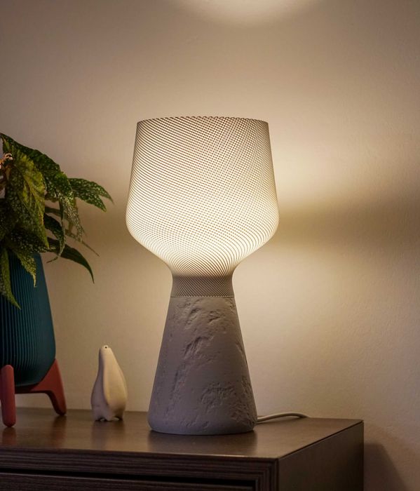 Lampa stołowa CALIZ M - szary kam./szary - polska produkcja