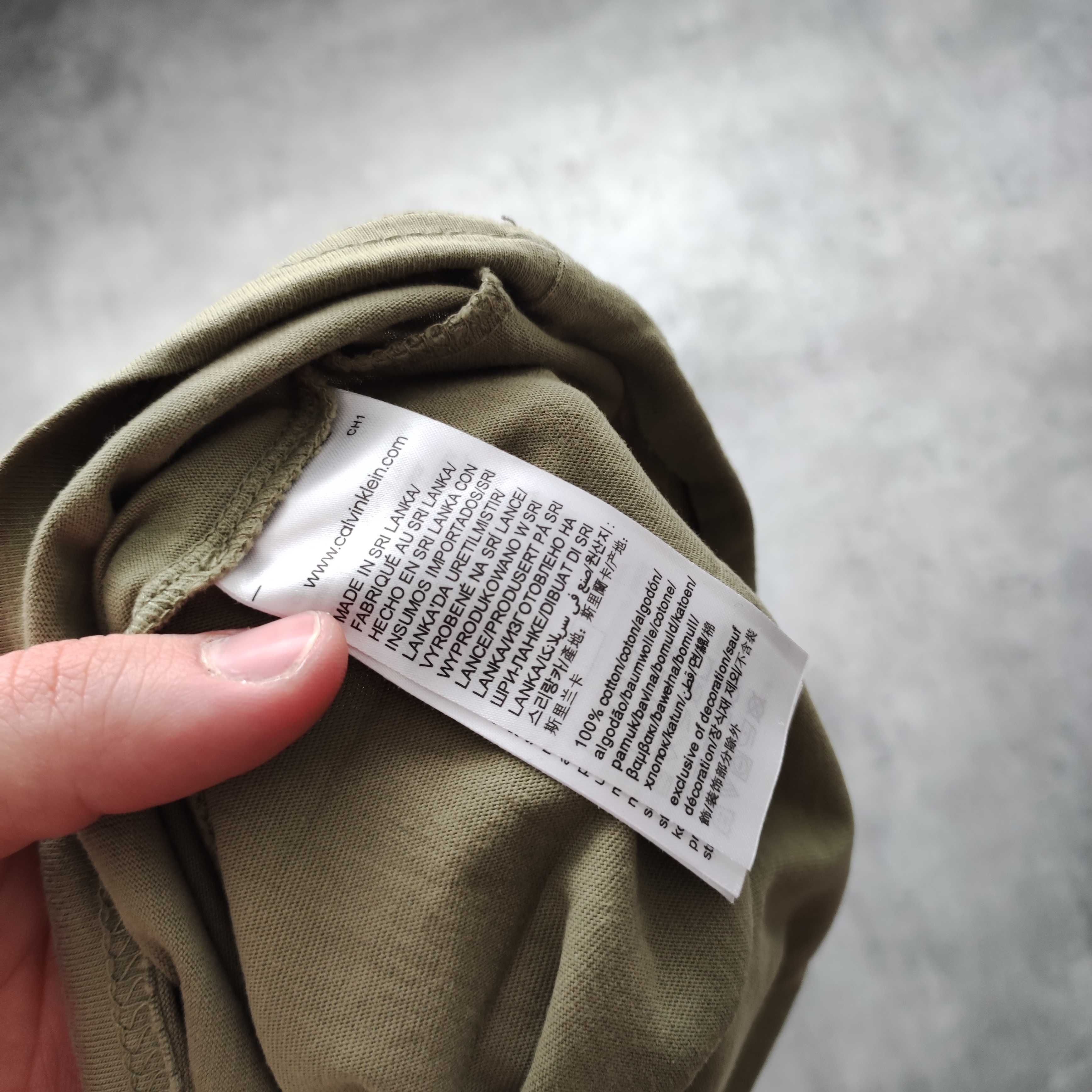 MĘSKA Koszulka PREMIUM Dual Kolor Khaki Czarna Bawełna Calvin Klein