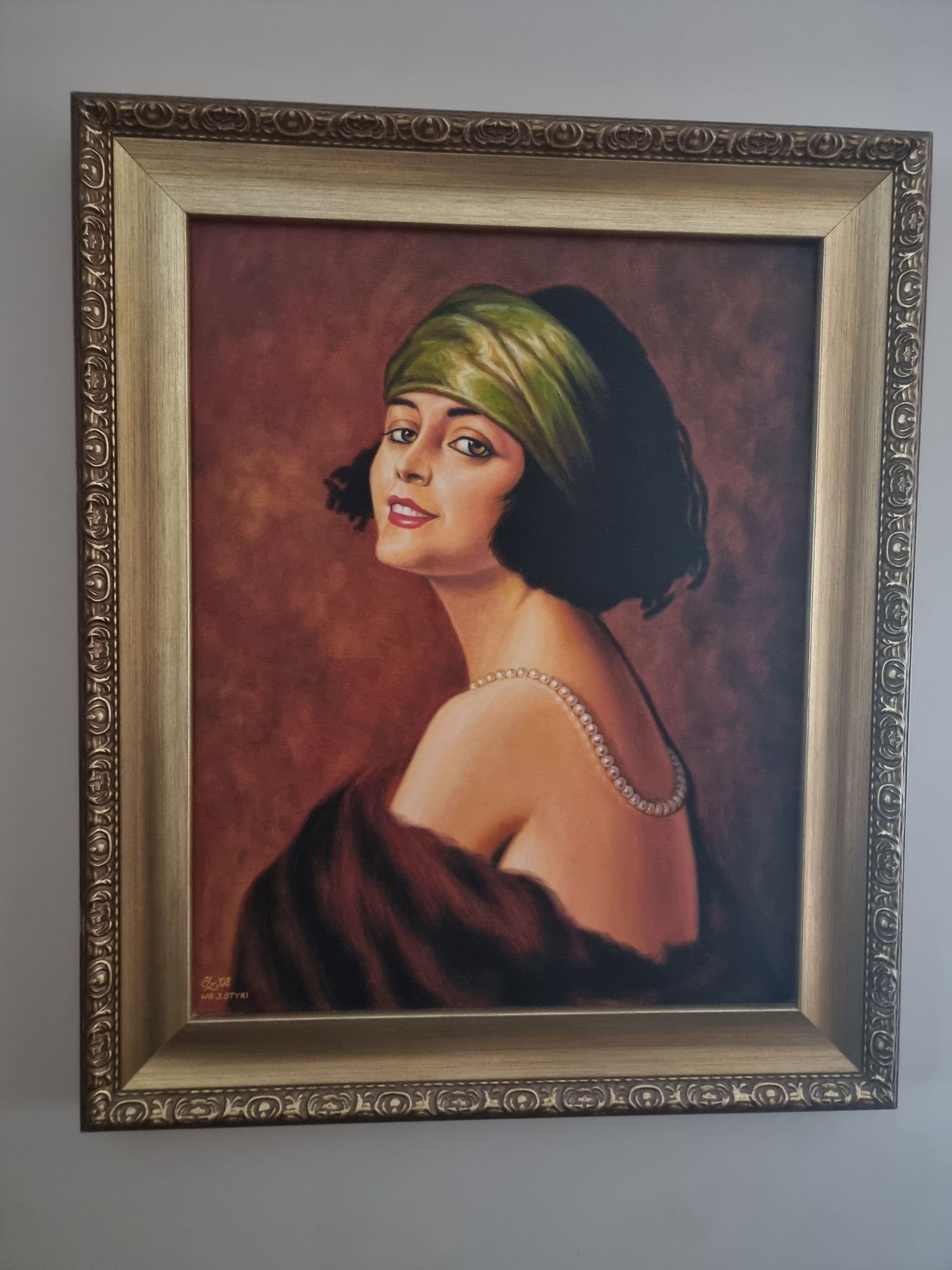 Pola Negri olej na płótnie 40/50 + rama