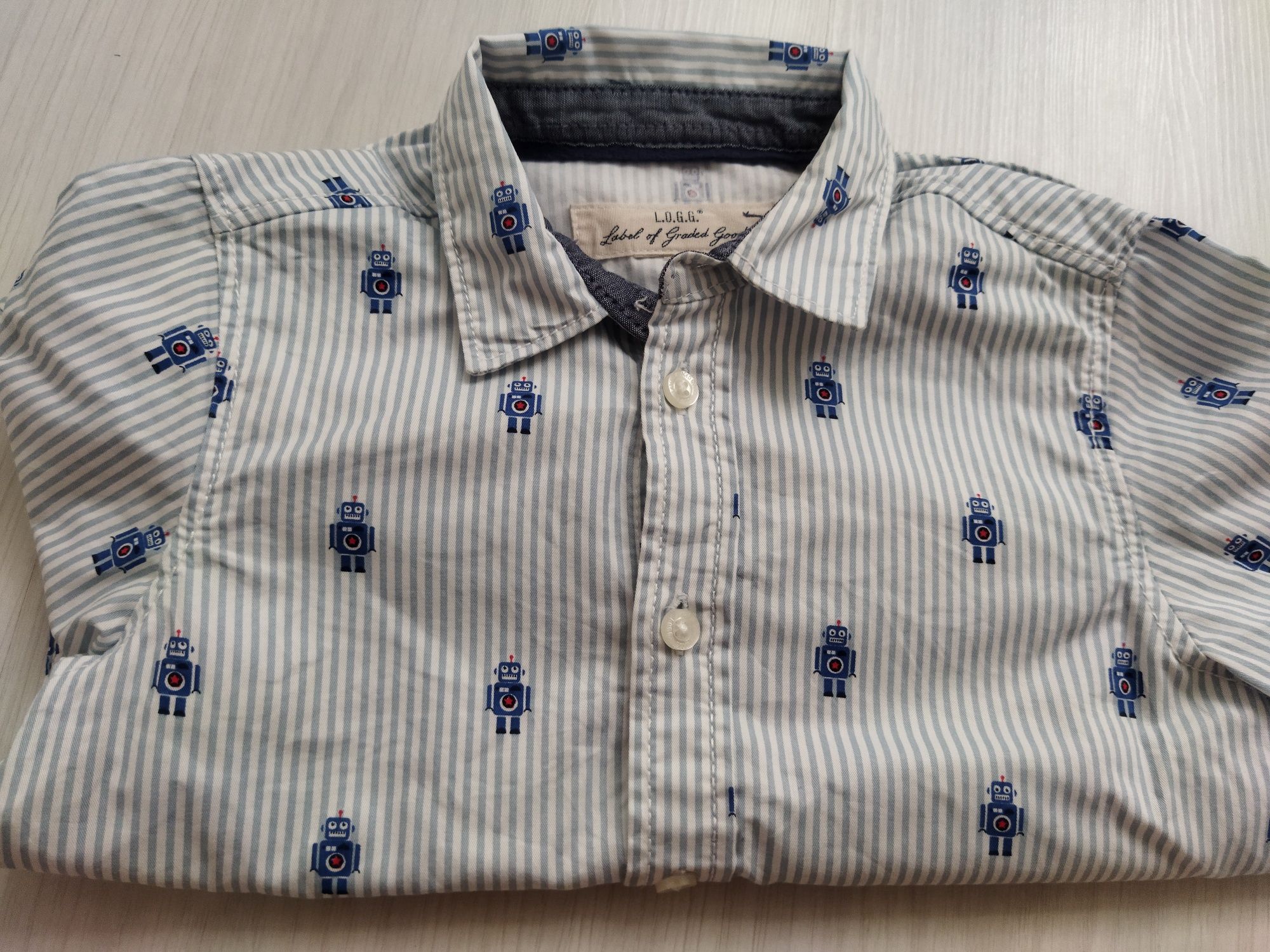 H&M koszula chłopięca w prążki roboty 92/98 104