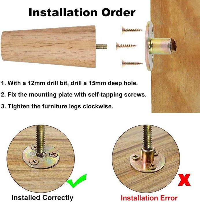 Nowe nóżki meblowe / podpórki / nogi / stopki / 15cm / A2673!