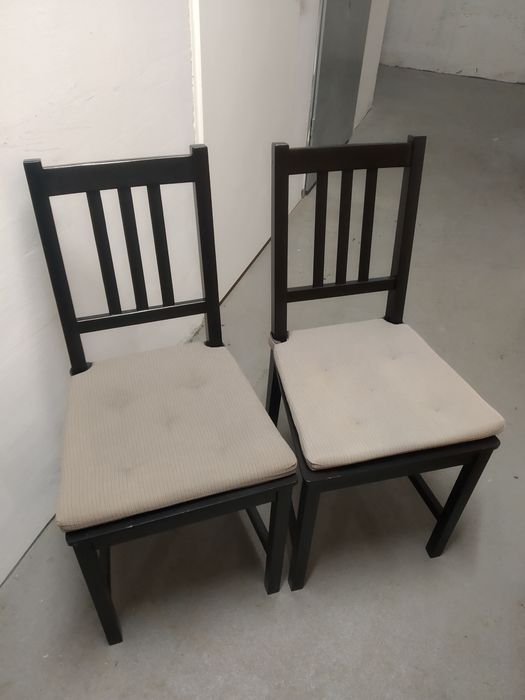 Krzesła Ikea Stefan, dwie sztuki + poduszki na krzesła Justina