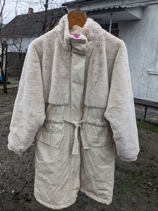 Куртка удлиненная, пальто р. L.Куртка ветровка Cotton большого размера