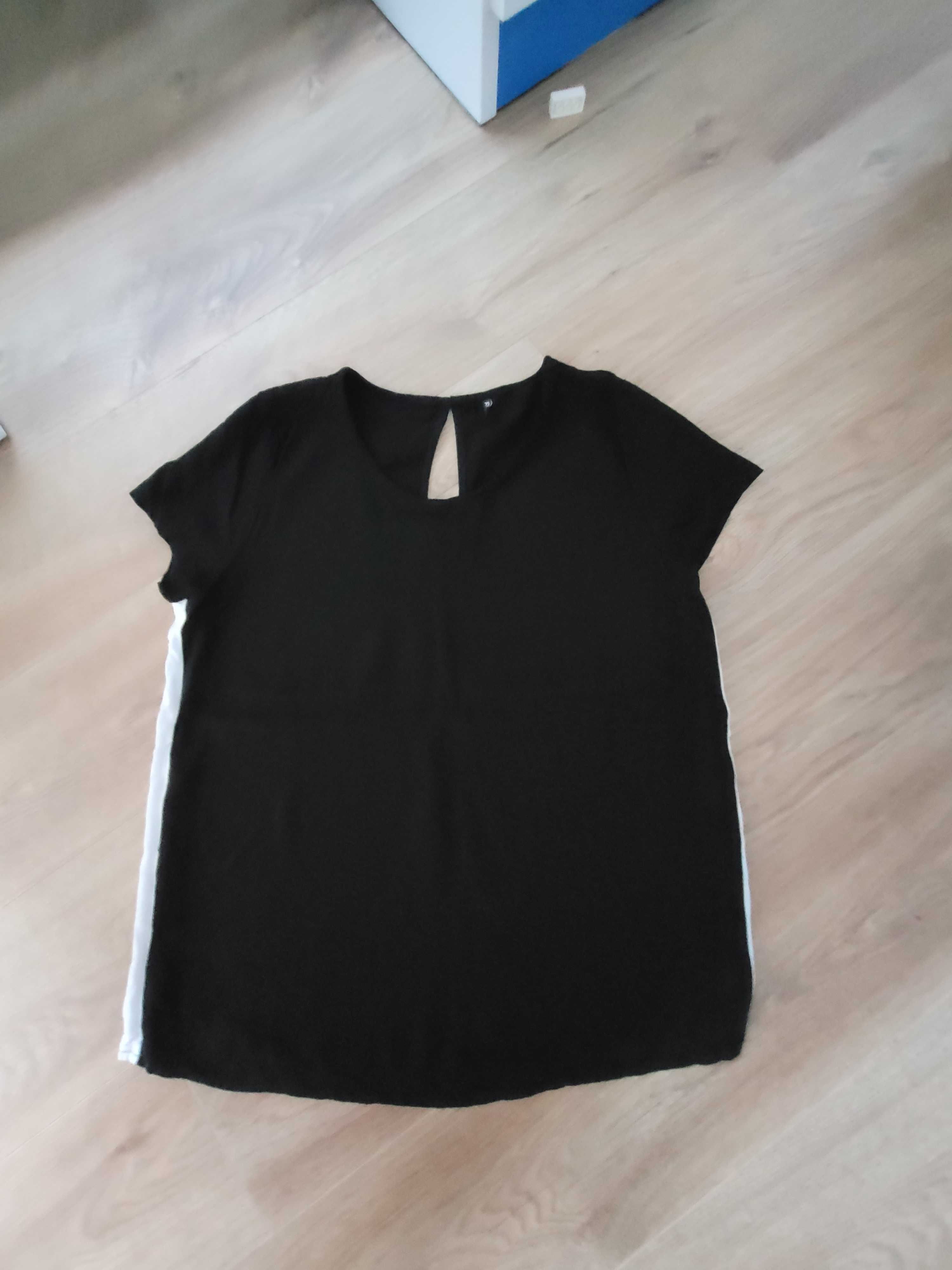 Czarna bluzka t-shirt z lampasem S Vero Moda elegancka impreza nowa