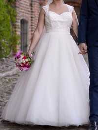 Suknia ślubna Lillian West 6360 ivory/biała z odpinanym trenem