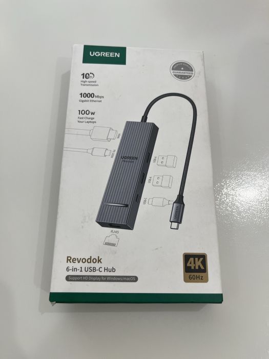 Мультипортовый адаптер UGREEN Revodok USB-C Hub 6-in-1 PD 100W Новий!!