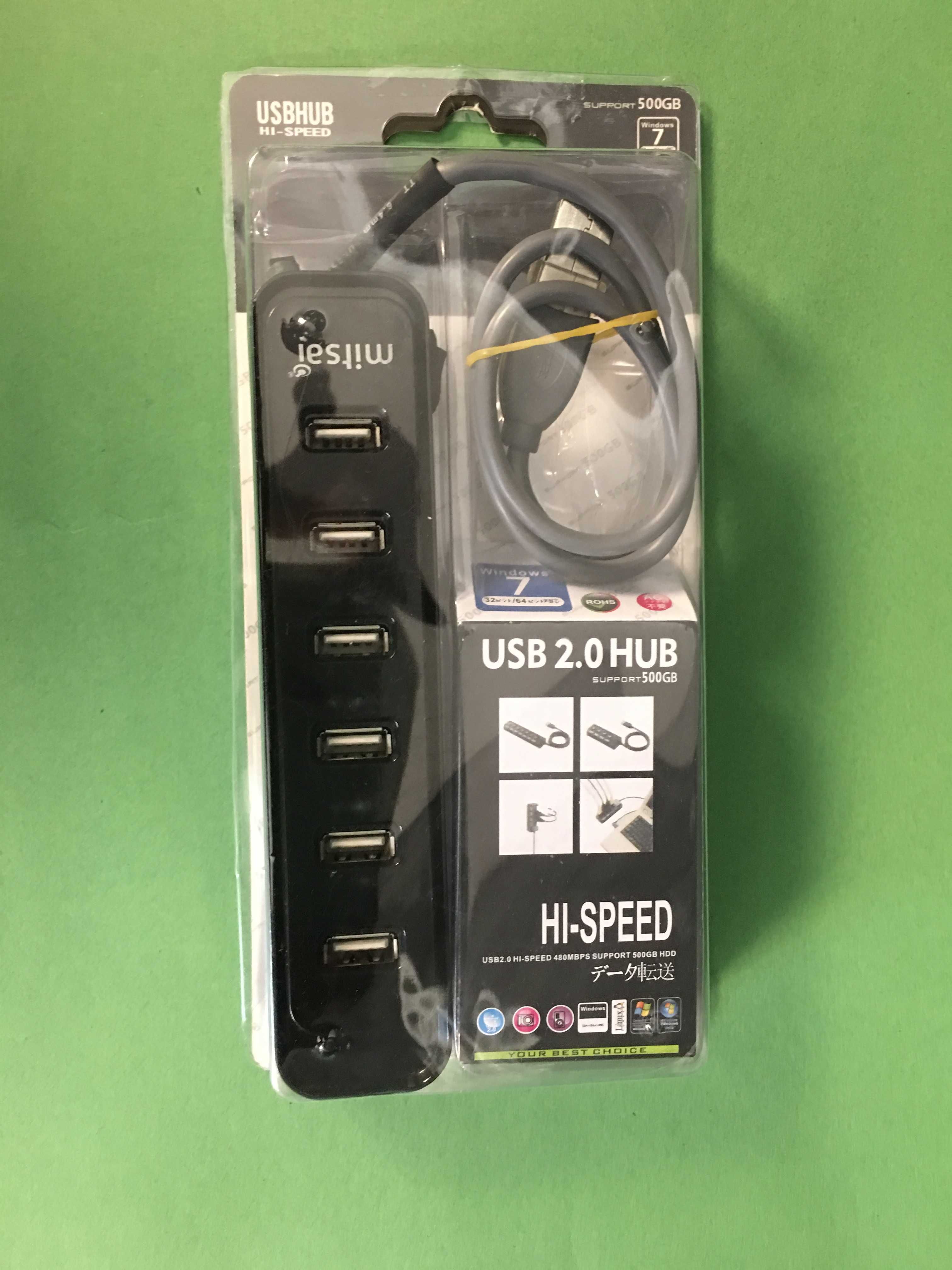 Adaptador USB 2.0 HUB 7Portas c-alimentação