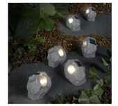 Lampki LED ogrodowe solarne 6 szt 10x7x7 cm kształt kamienia