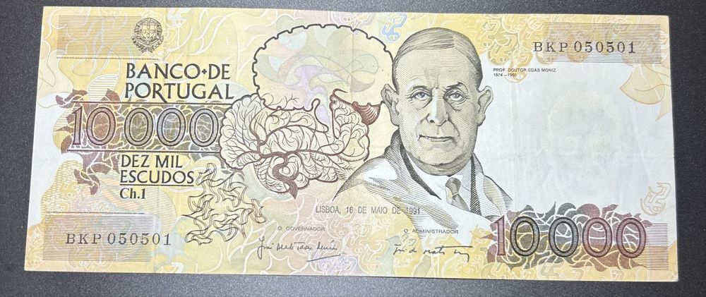 Nota 10.000 escudos Ch1 1991