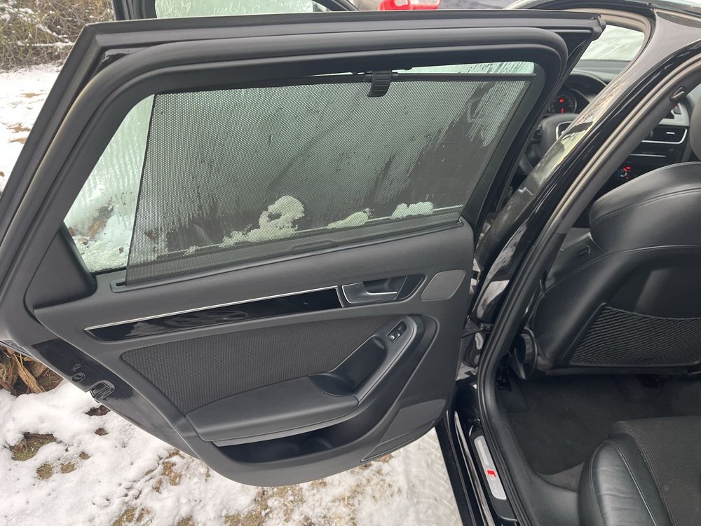 AUDI A4 S4 B8 A5 8T 5d SLINE fotele skóra czarne boczki rolety SUPER