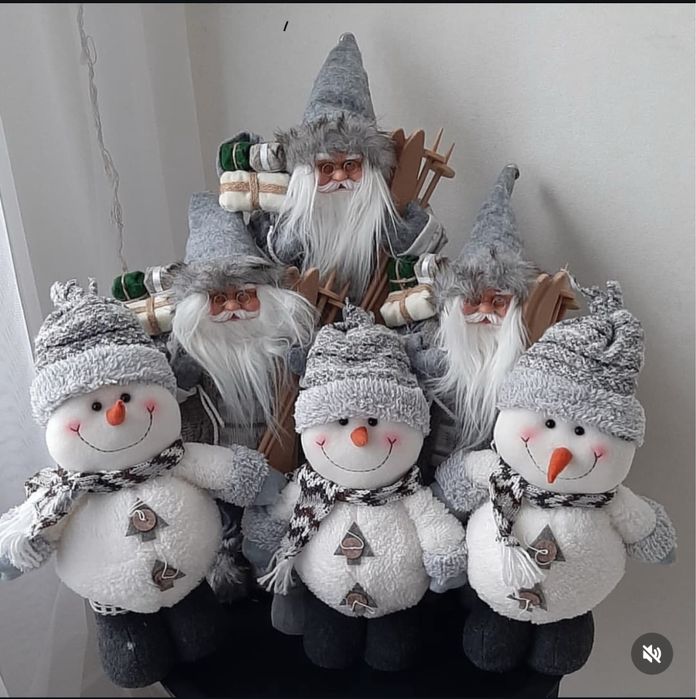 Новорічний декор, іграшки: Миколай, Дід Мороз, сніговик, гноми, ельфи
