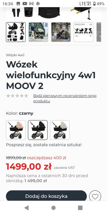 Wózek kindekraft 4w1