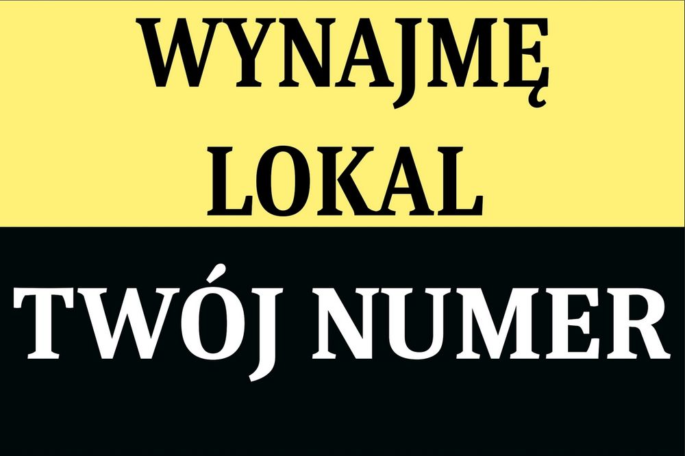 tablica ogłoszeniowa szyld wynajmę lokal + twój numer widoczny szyld