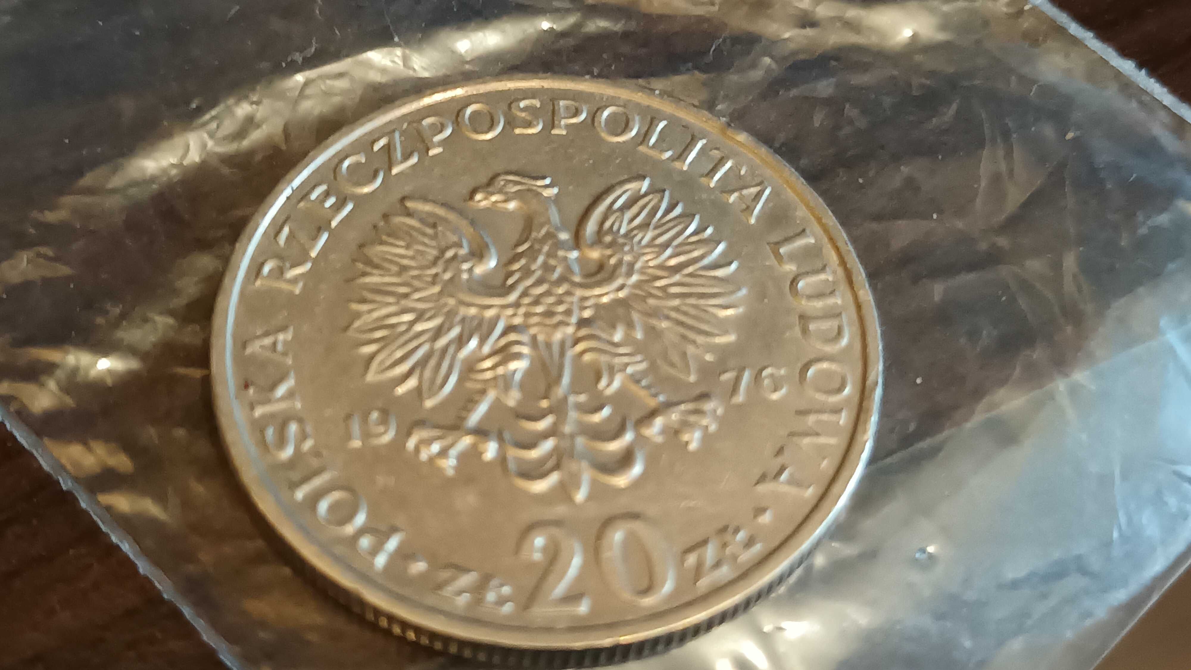 Moneta 20 zł.PRL.Nowotko 1976 b.z. Bardzo rzadkie.!