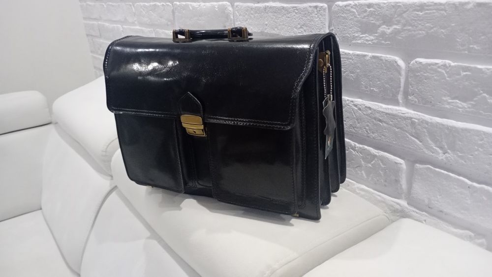 Teczka Aktówka skórzana Włoska Verostilo - Nowa