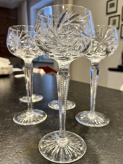 Kryształowe kieliszki lata 70, 5szt