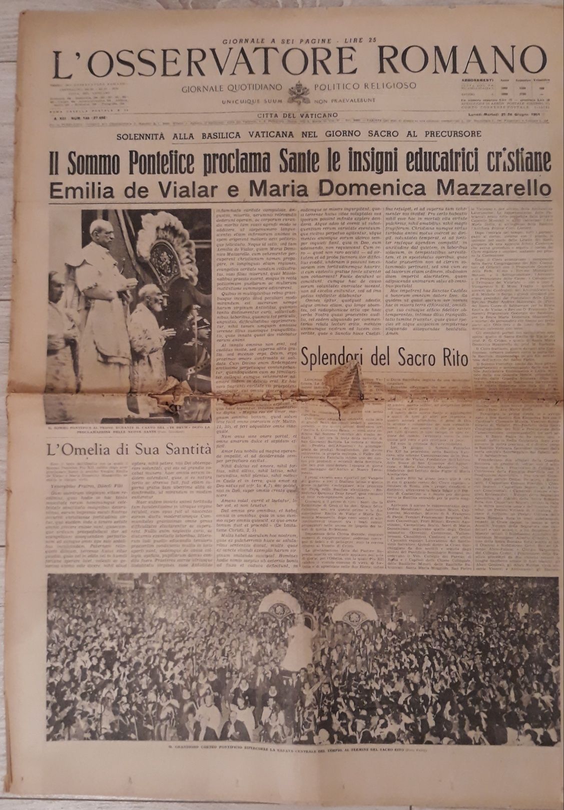 L'osservatore Romano - po polsku 1980 - 1982, numer z 1951 roku gratis