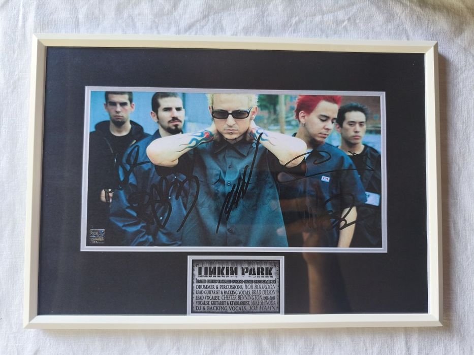 Moldura Band Linkin Park com Autógrafos (A4)