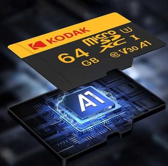 Карта памяти c адаптером micro SDXC KODAK 64GB UHS-I U3 V30 A1