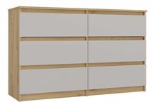 Duża Komoda M6 120 MALWA 120 cm 6 szuflad Kolor: DĄB ARTISAN / KASZMIR