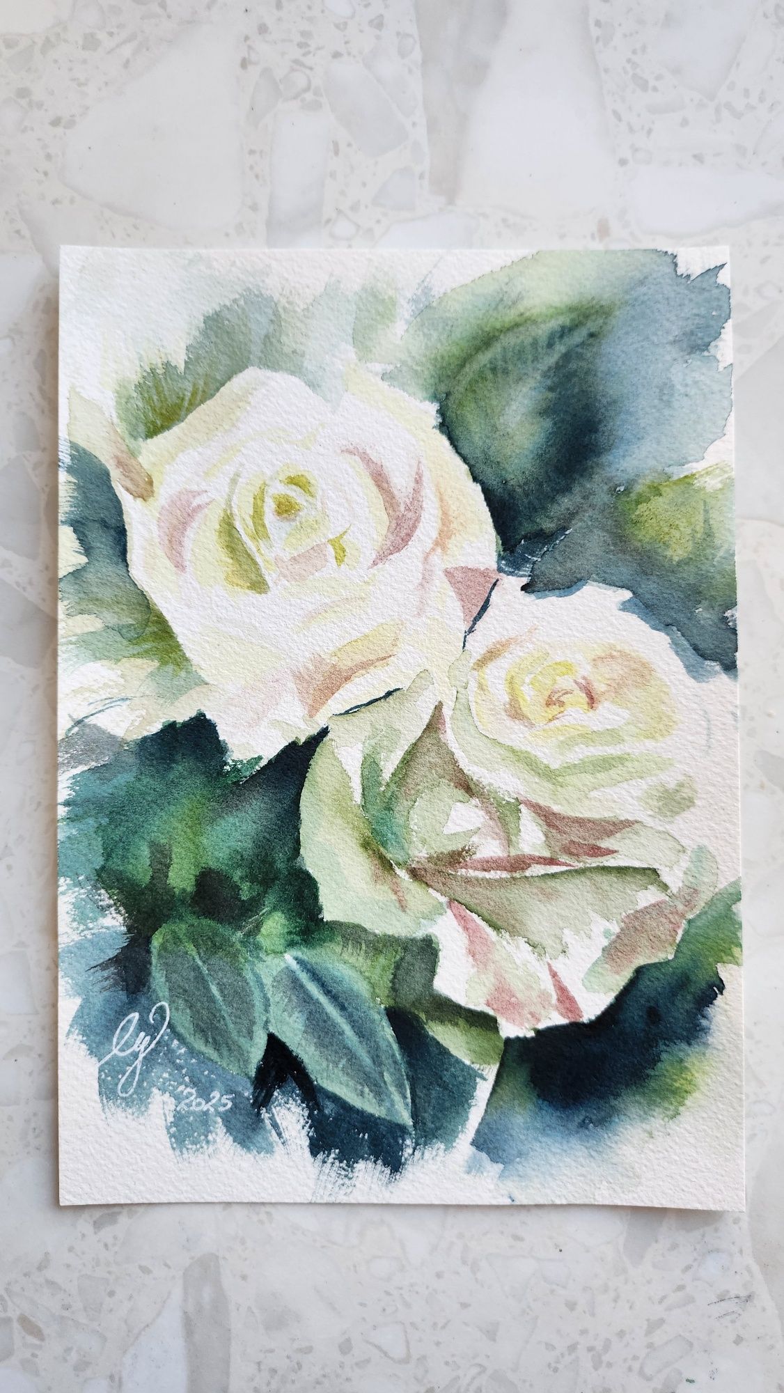 Obraz 24x18cm róże akwarela ozdoba dzień matki prezent