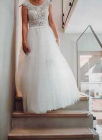 Sukienka suknia ślubna Tesoro, ivory, litera A, 36, 38 na 180cm