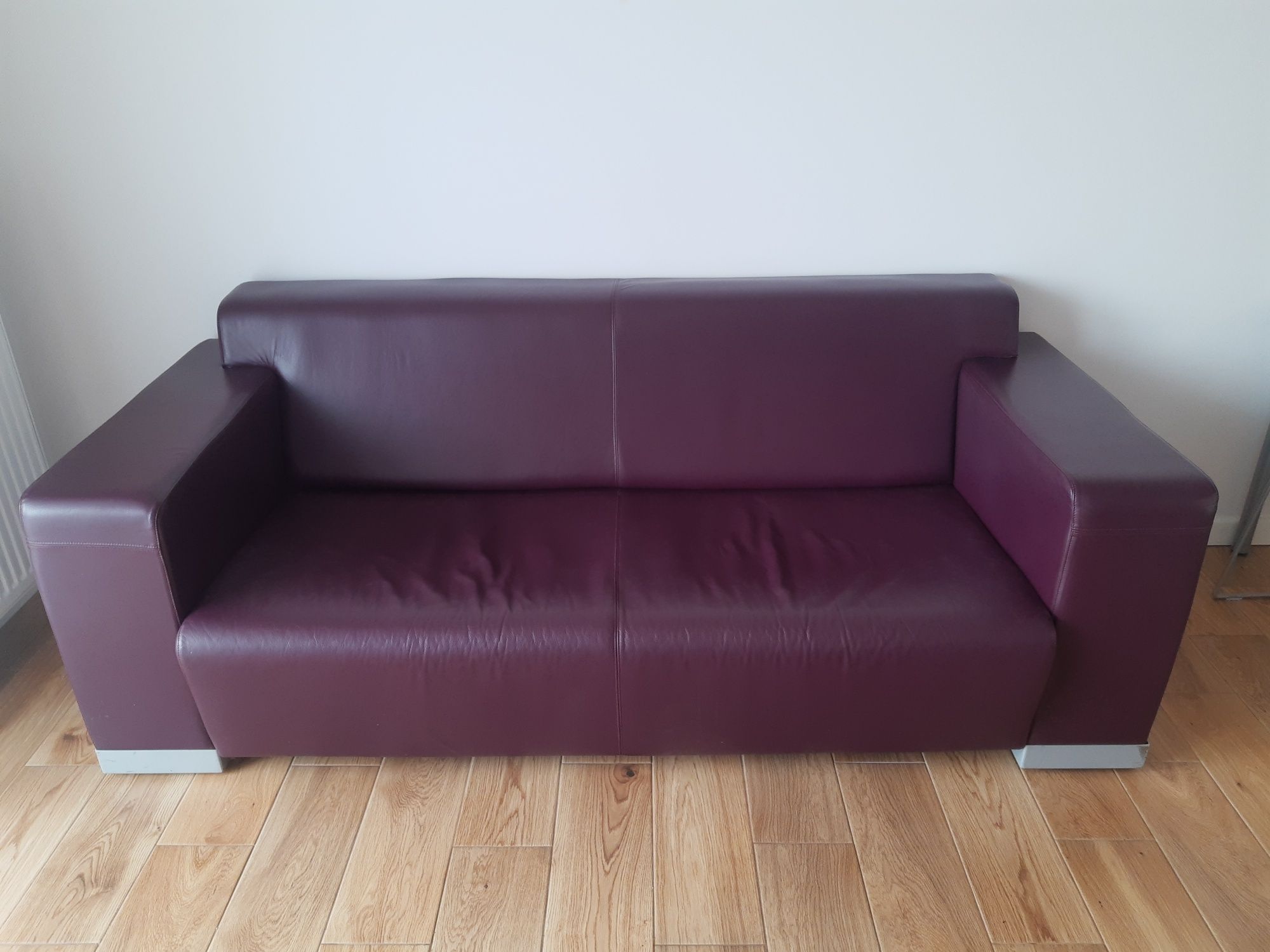 ProfimSeattle Sofa, kanapa SKÓRA, w kolorze fioletowym/burgund transpo