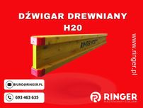 Dźwigar drewniany H20 okuty, szalunki doka doki legary