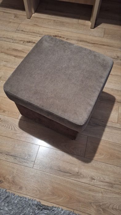 Okazja!! Dwie pufy z pojemnikiem w odcieniach brązu