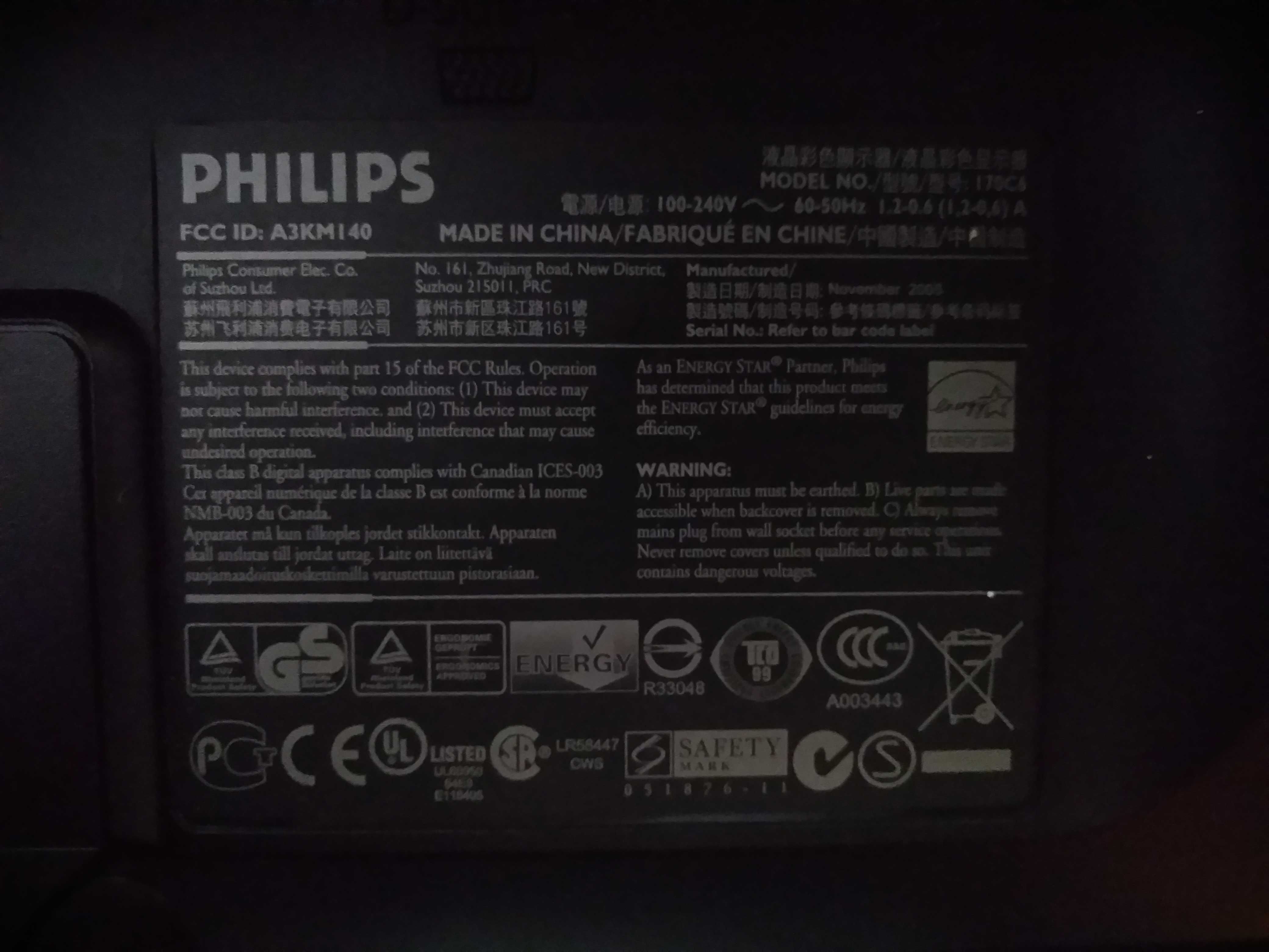 Monitor 17" Philips