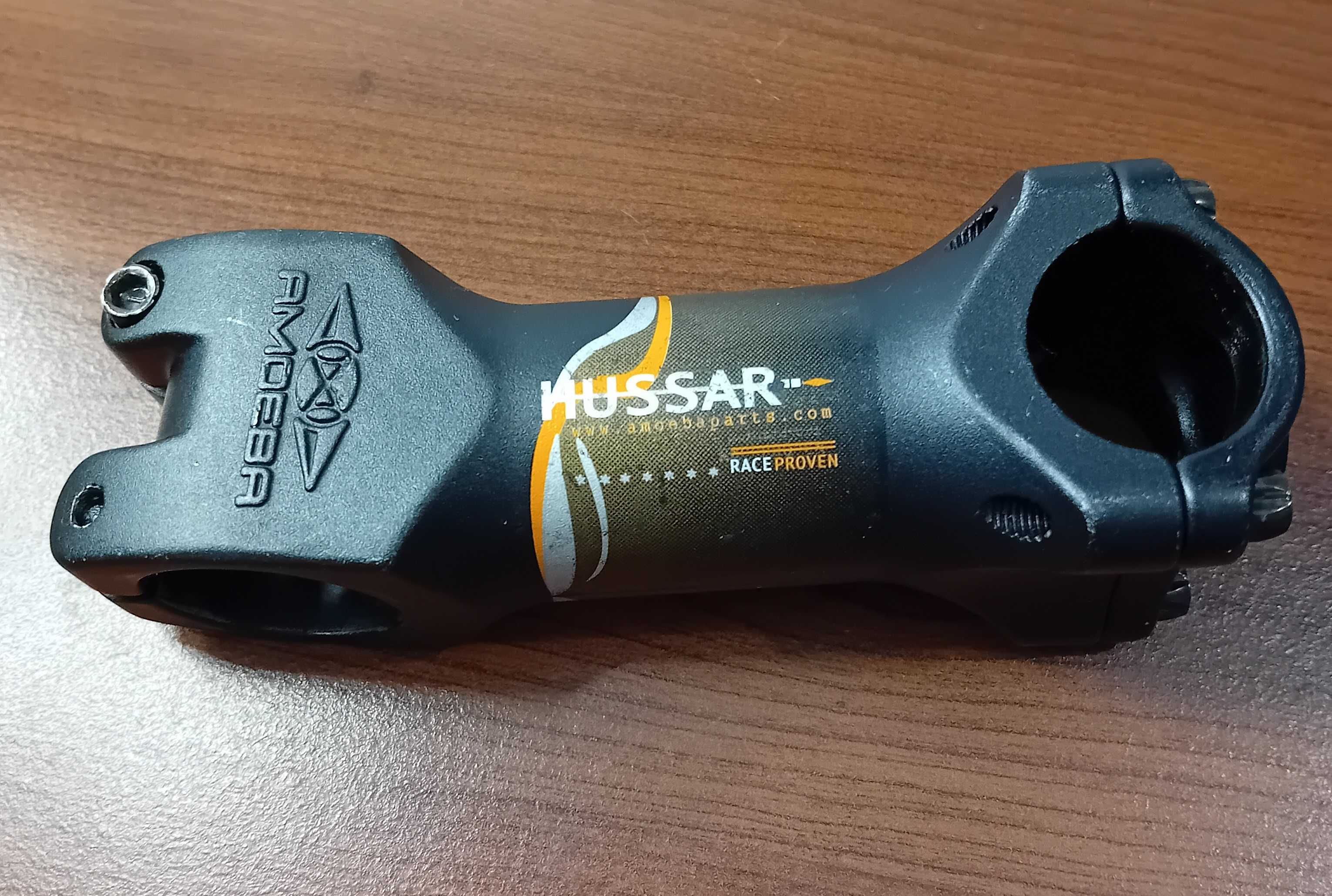 Mostek,wspornik kierownicy AMOEBA HUSSAR  95mm,czarny mat/piękny front