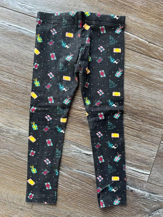 Legginsy Little Kids Bawełniane Getry 104 czarne świąteczne Stan bdb