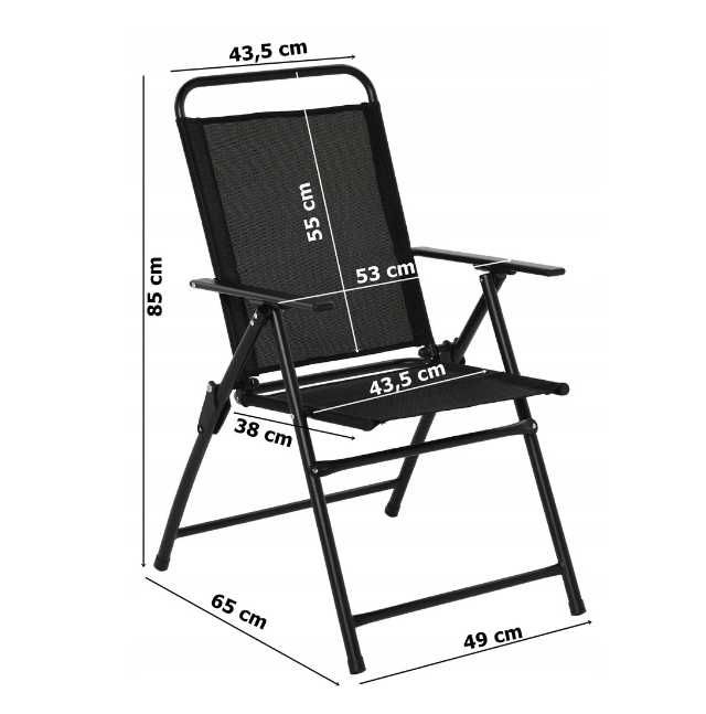 Krzesło ogrodowe składane loft  - kilka pozycji oparcia