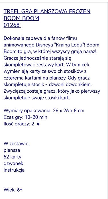 Gra planszowa Trefl Frozen Boom Boom 6+