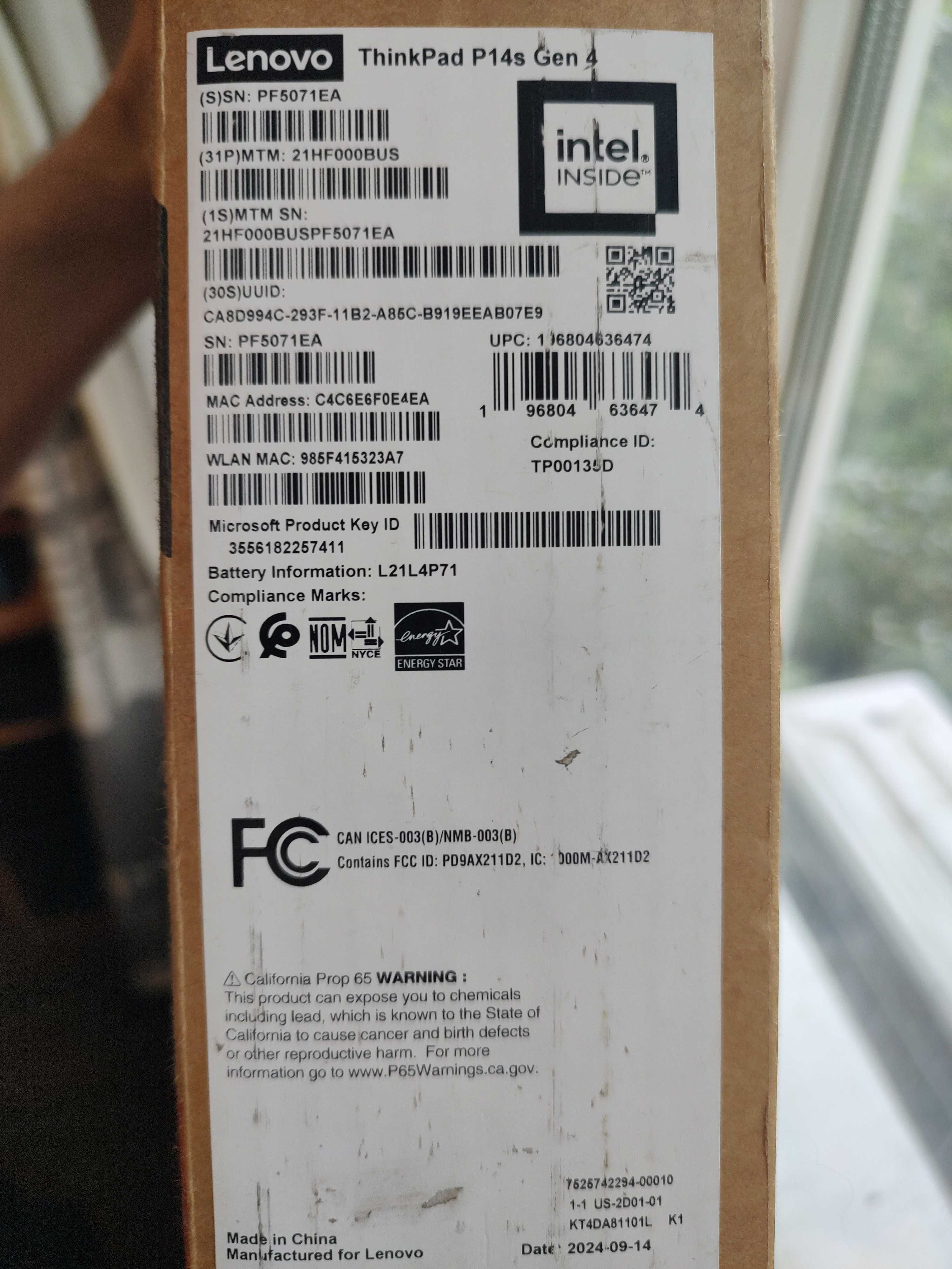 Lenovo ThinkPad P14s Gen 4 Intel® Core™ i7-1370P 32GB DDR5 512GB NEW!