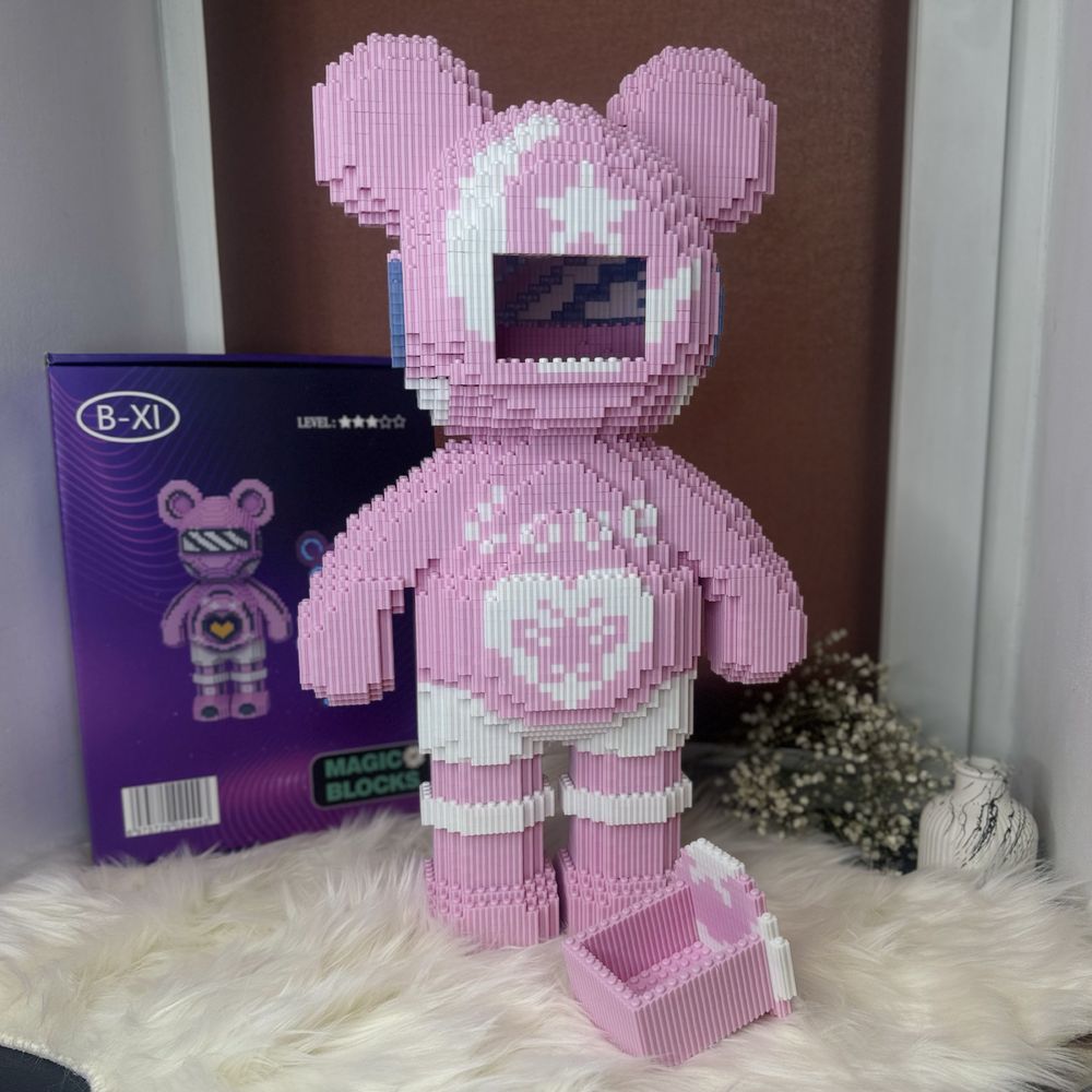 Конструктор мишка светящийся. 3D конструктор BearBrick