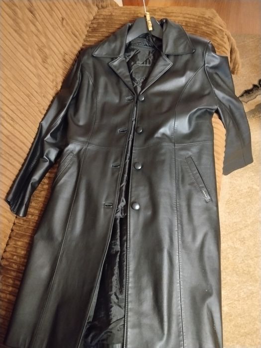 Płaszcz skórzany damski L