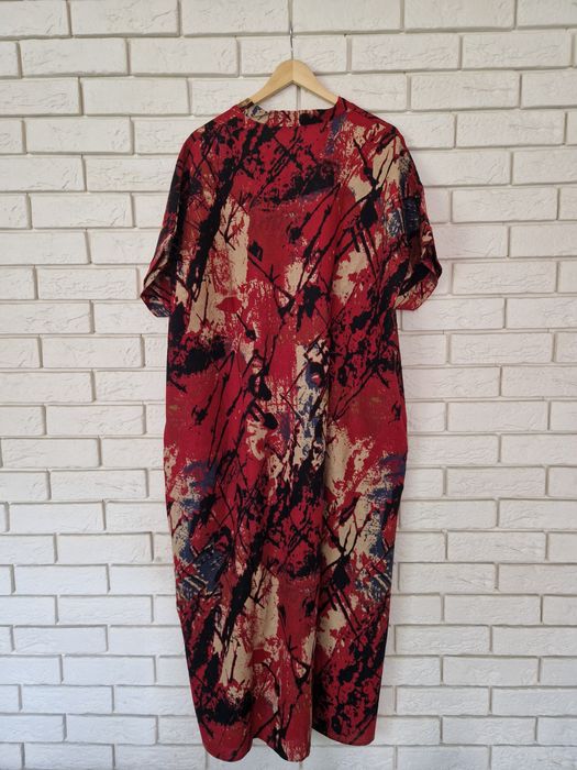 Lniana sukienka maxi boho chick one size XXL XL Plus size vintage