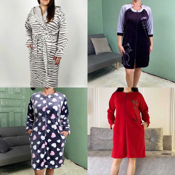 Халат жіночий велюр, махра 44-62