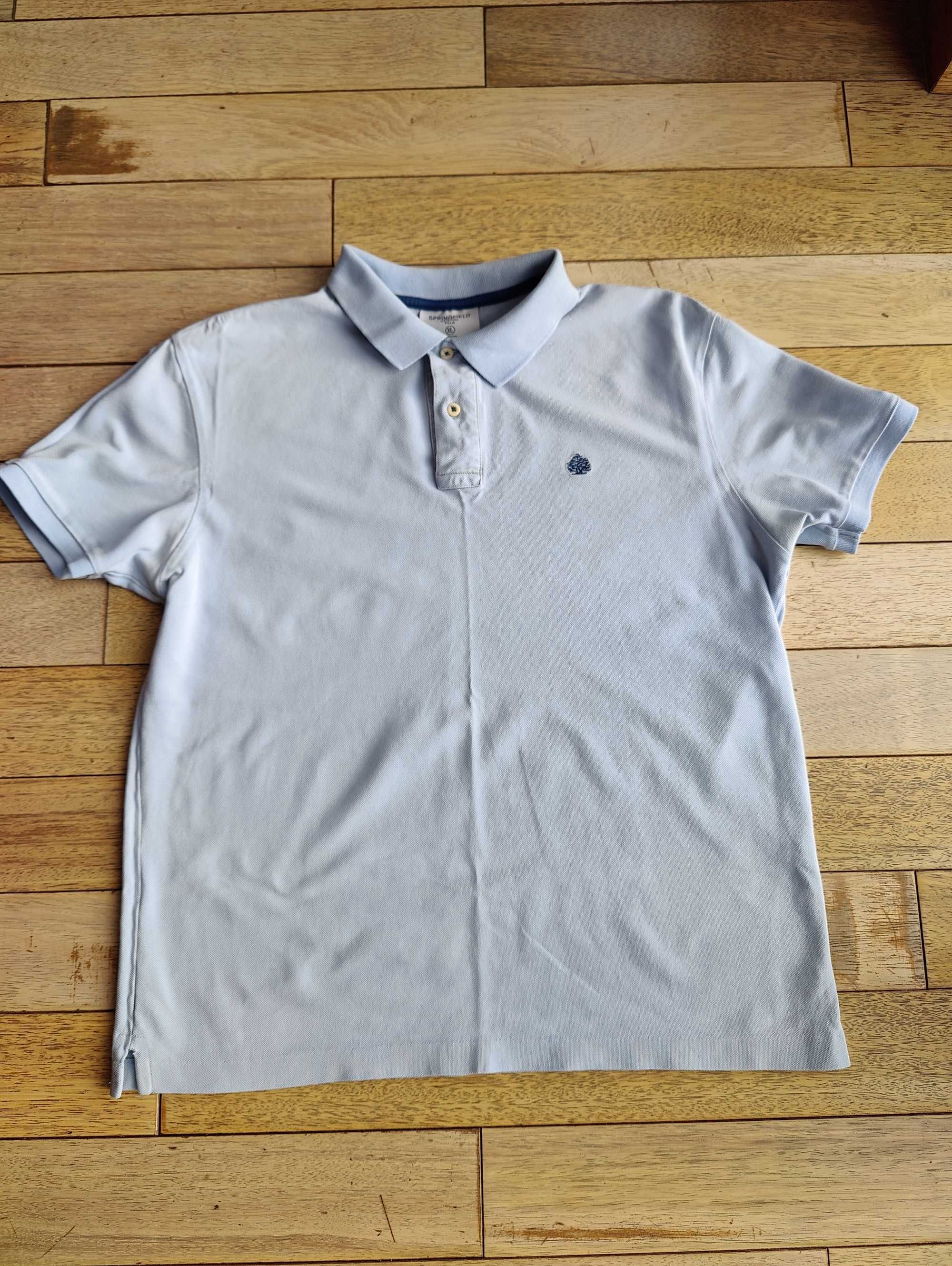 Koszulka polo marki Spriengfield rozmiar XL stan jak nowa błękitna
