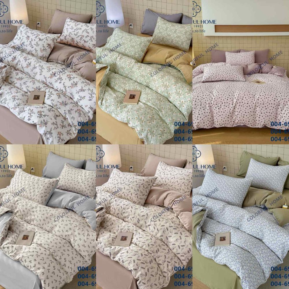 Комбінована різнокольорові муслінові комплекти білизни "Colorful Home"