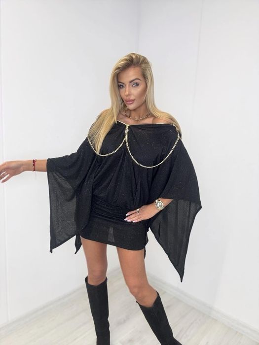 Elegancka sukienka nietoperz logo paparazzi