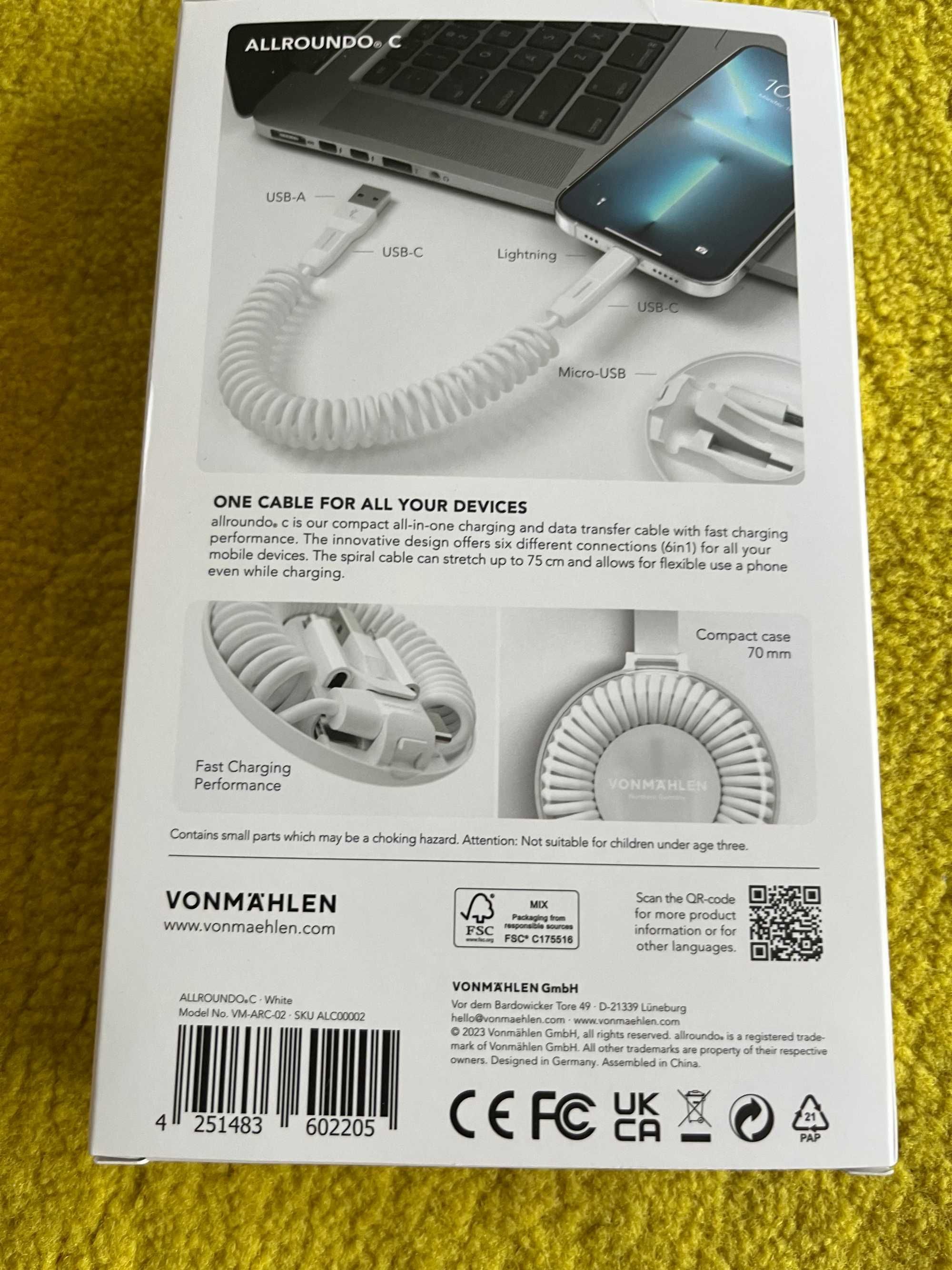 Nowy VONMÄHLEN allroundo All-in-One kabel do ładowania 6 w 1