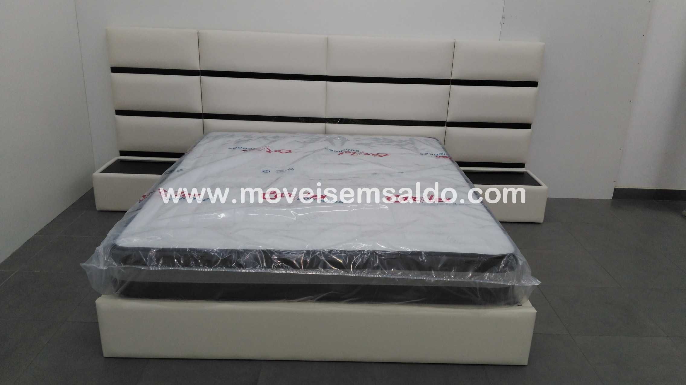 Cama de Casal Estofada - Ref.ª Alice - Todas as Medidas e Cores