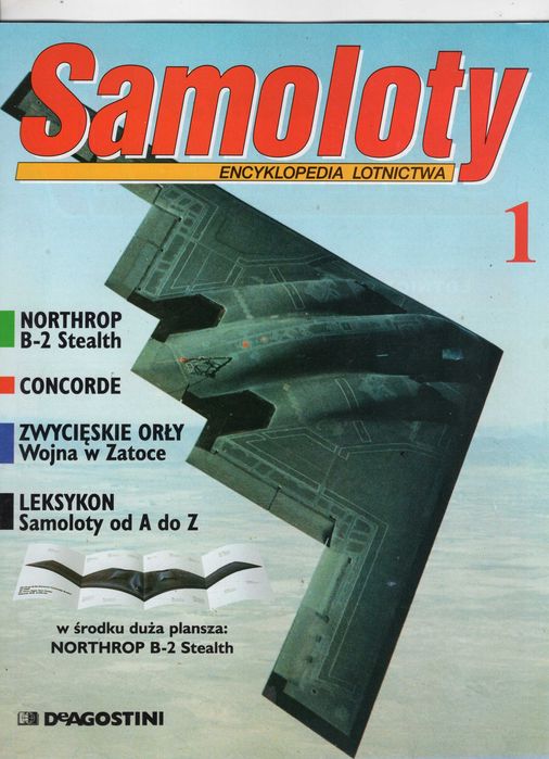 Samoloty Encyklopedia Lotnictwa 1 plakat plansza Northrop B-2 Stealth