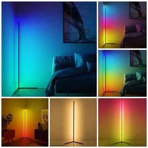 Угловой разноцветный торшер с пультом. RGB LED торшер. RGB лампа лента